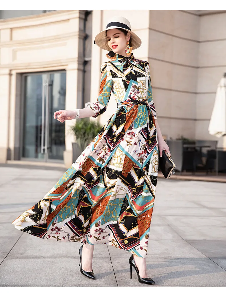 Collar Print Dress