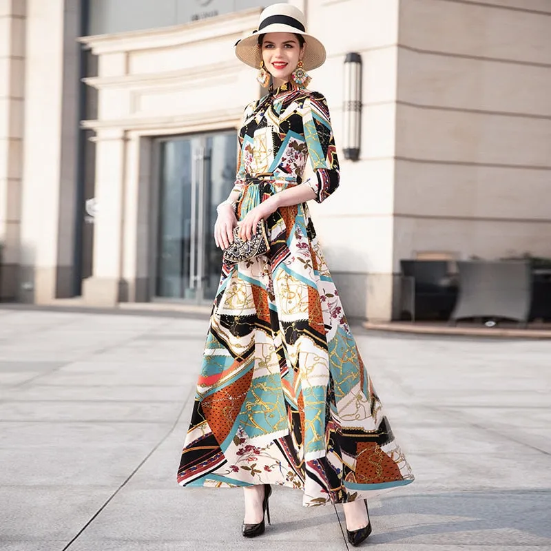 Collar Print Dress