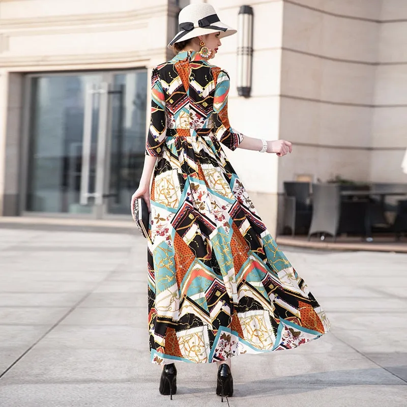 Collar Print Dress
