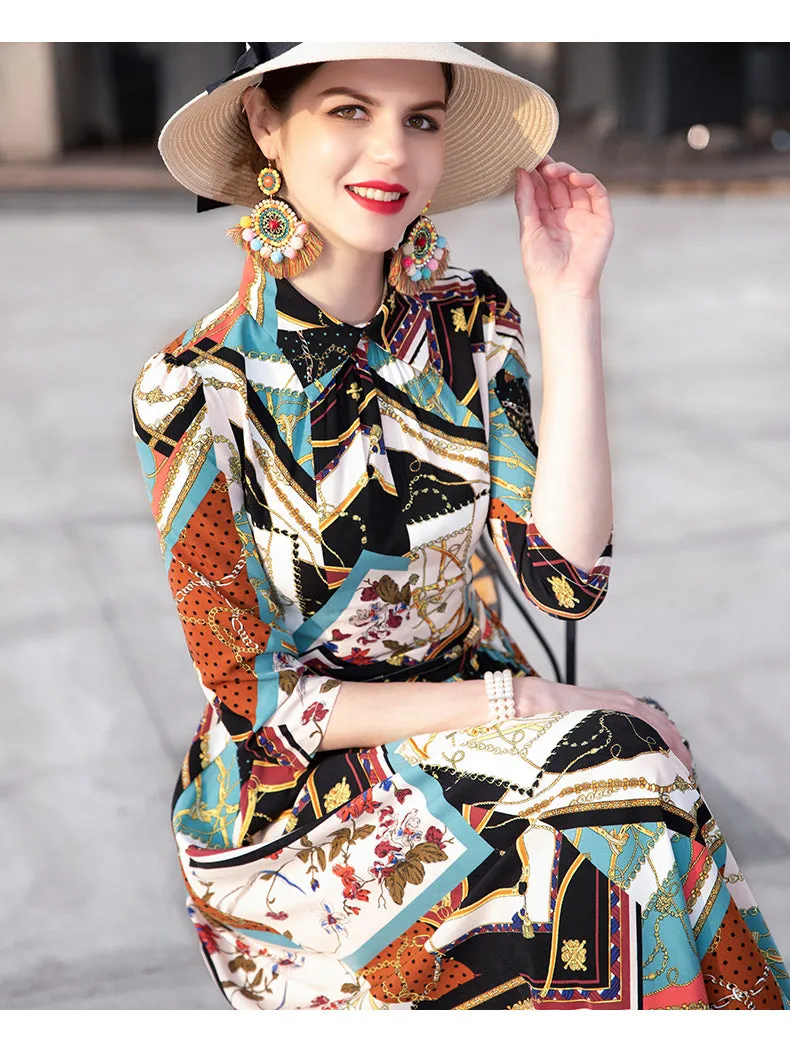Collar Print Dress