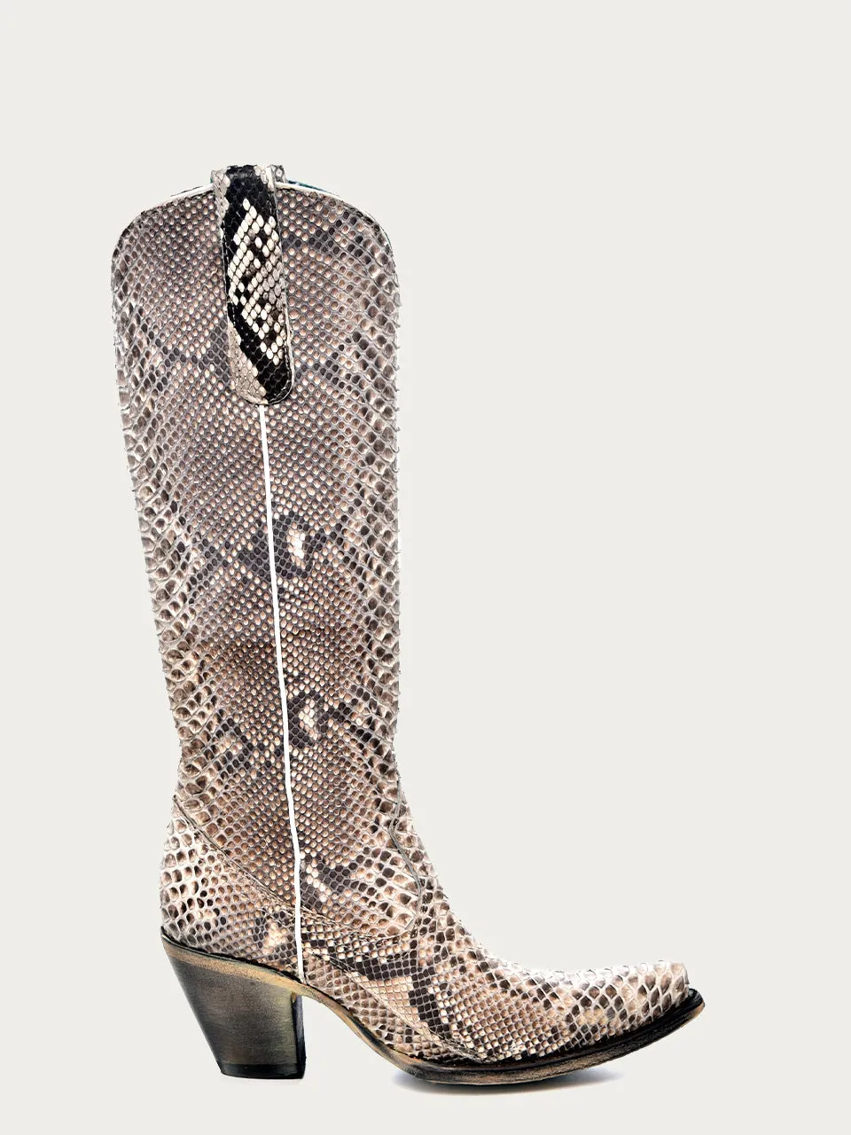 Corral Boots Women's Genuine Full Python Tall Top Snip Toe Cowboy Boot
