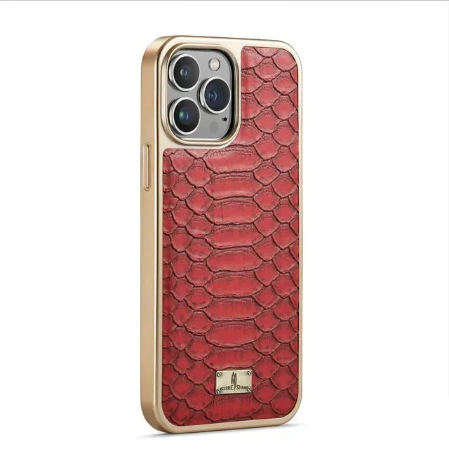 Croco Emobossed Leather iPhone Case