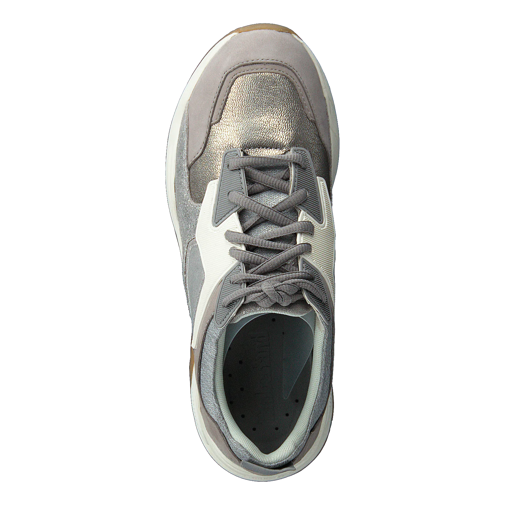 Delphiville Leather Sneak Silver Suede