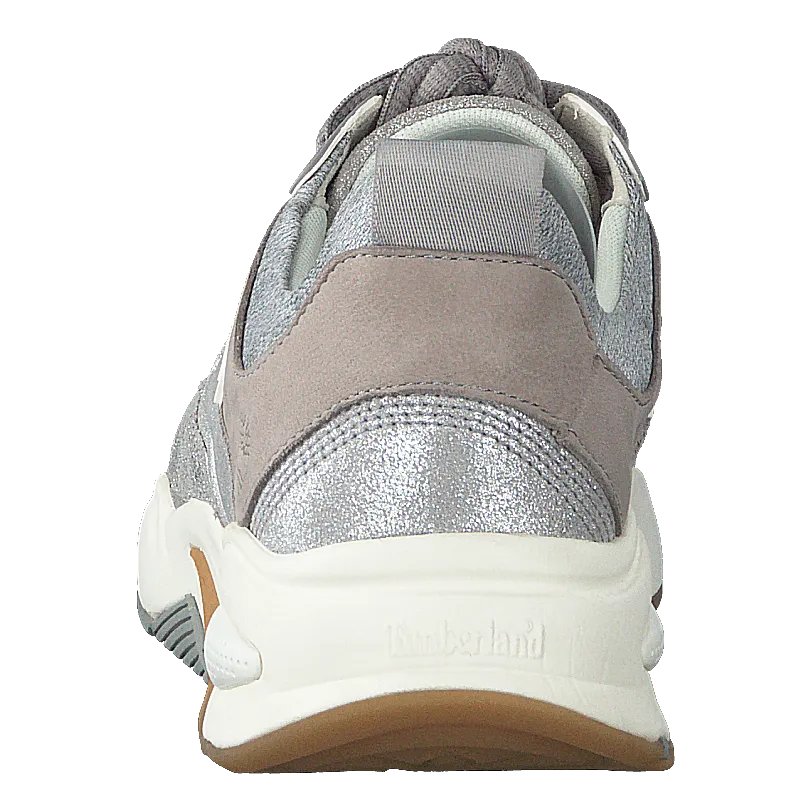 Delphiville Leather Sneak Silver Suede