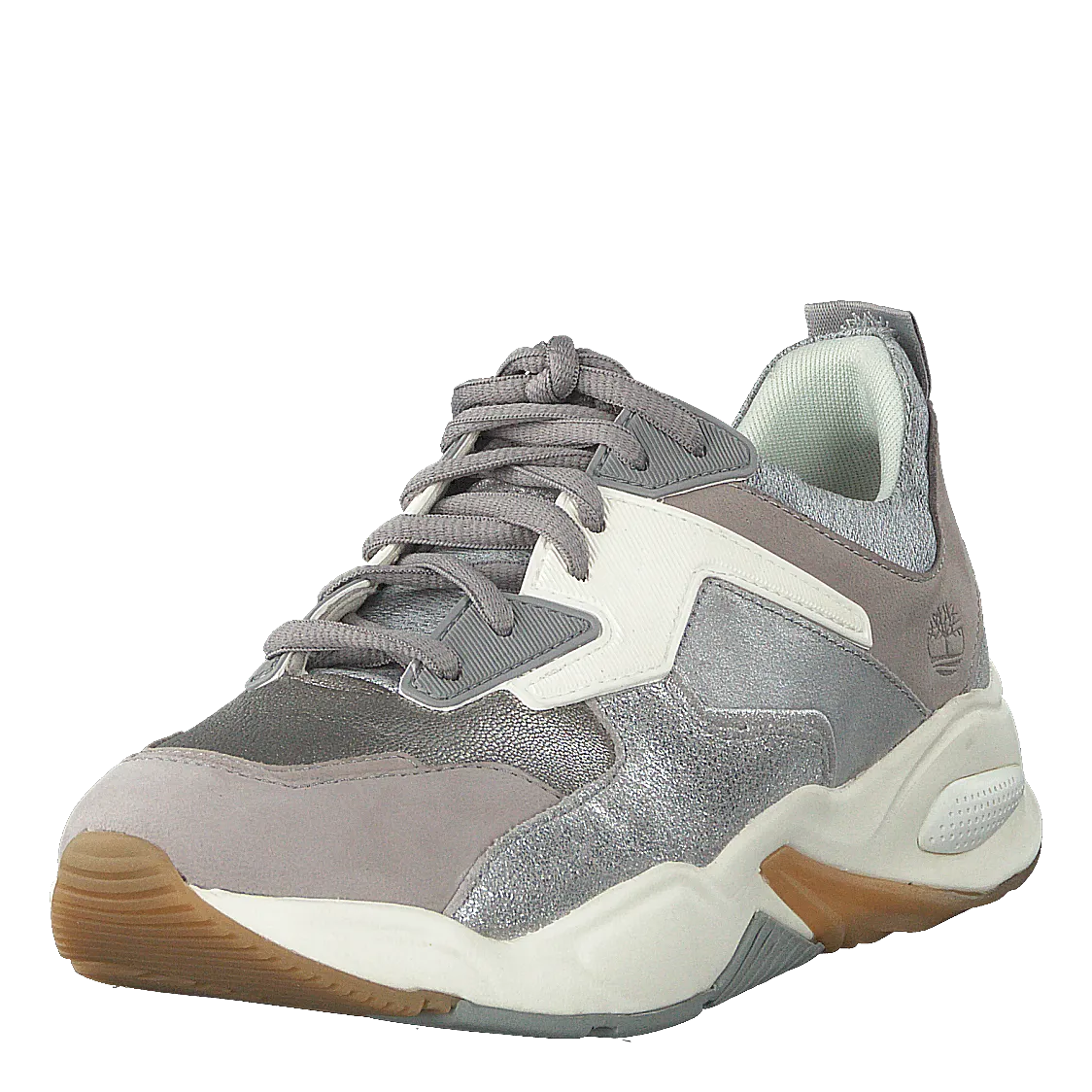 Delphiville Leather Sneak Silver Suede