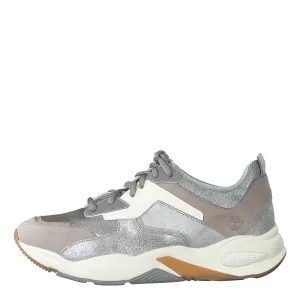 Delphiville Leather Sneak Silver Suede