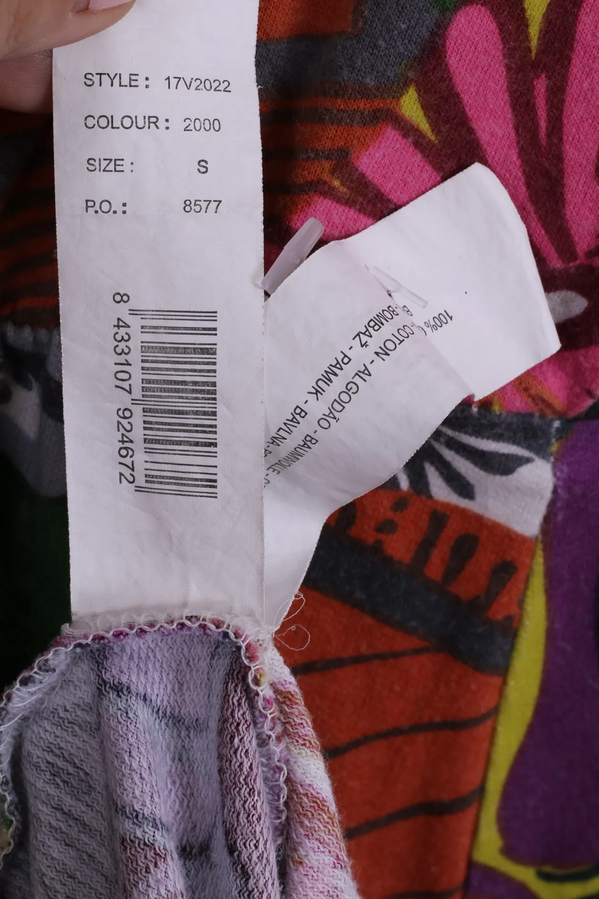 Desigual Womens S Mini Dress Tunic Multi Color Floral Print Cotton Pockets