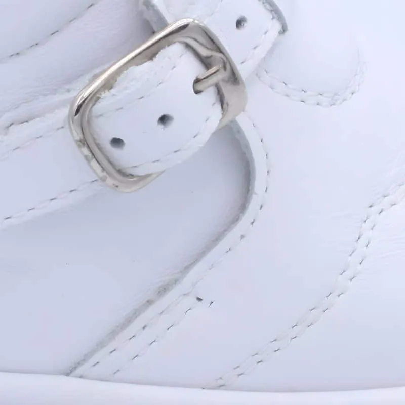 'Dexter' Boys White Leather Buckle Boots