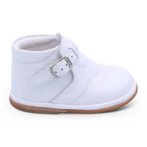 'Dexter' Boys White Leather Buckle Boots
