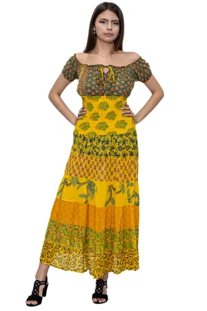DK 1005 Tiered maxi dress Yellow