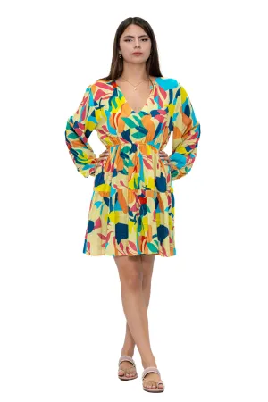 DK 219 Short dress with balloon sleeves