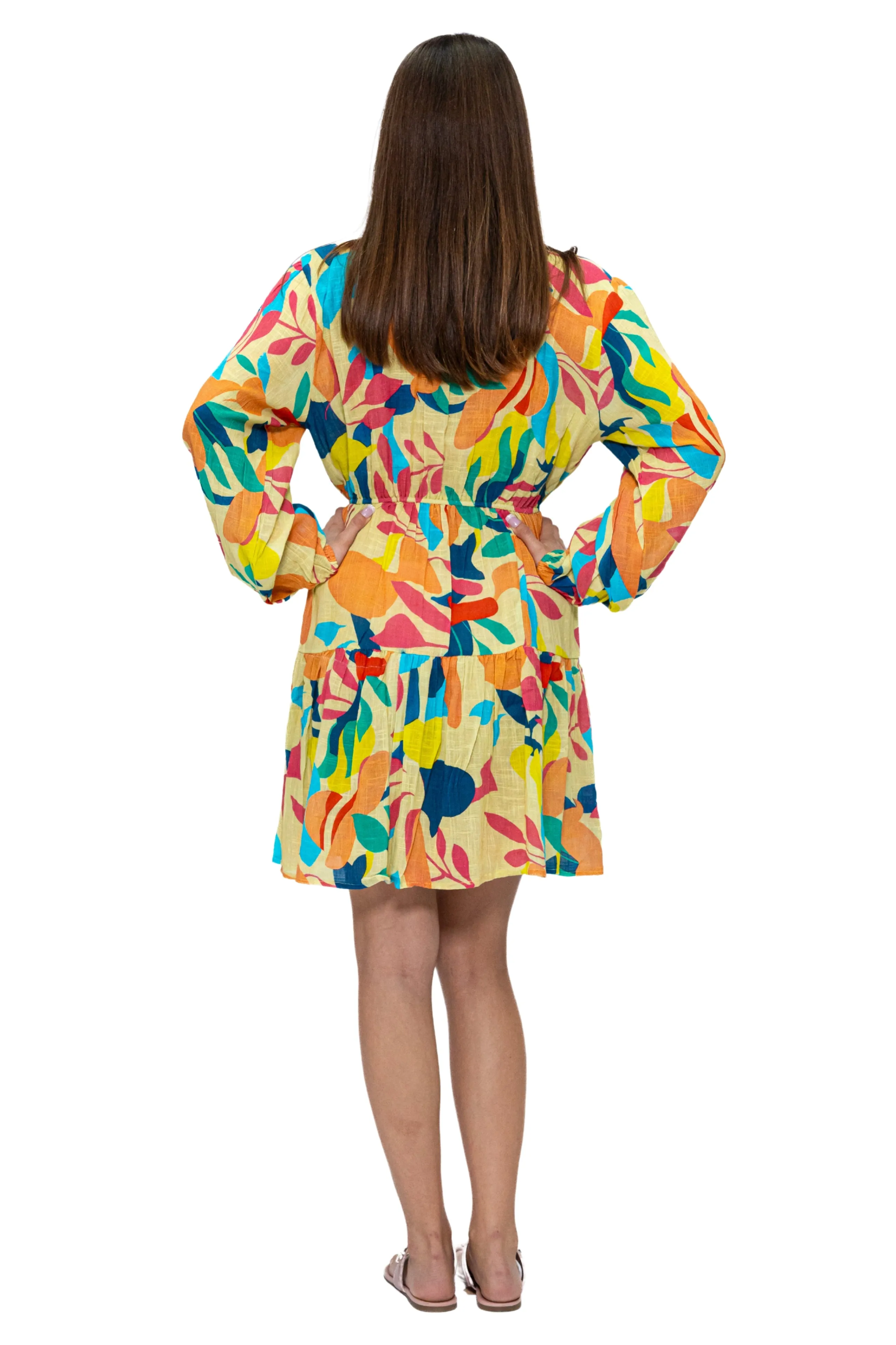 DK 219 Short dress with balloon sleeves