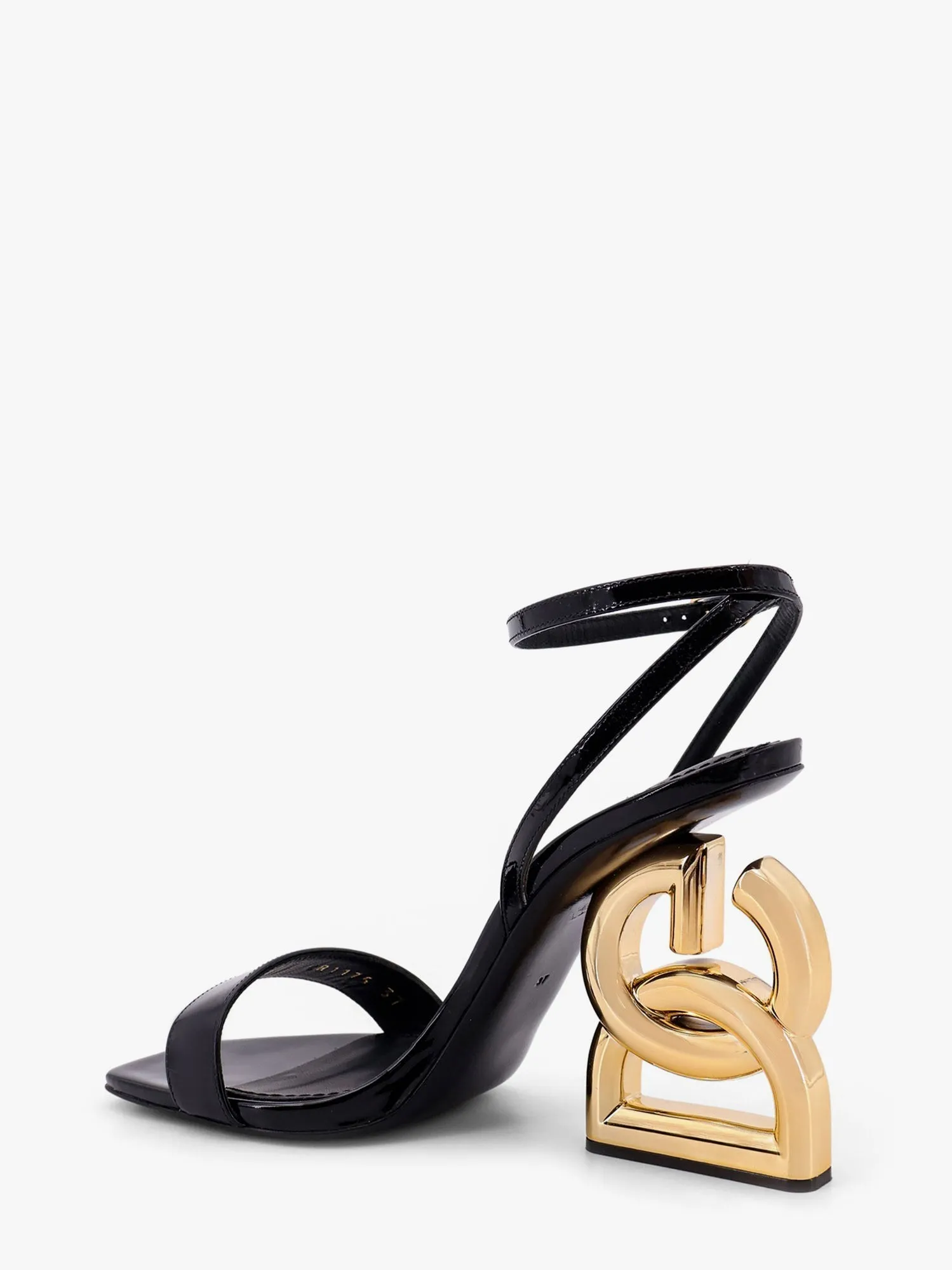 Dolce E Gabbana Patent Leather Sandals With Dg 3.5 Heel