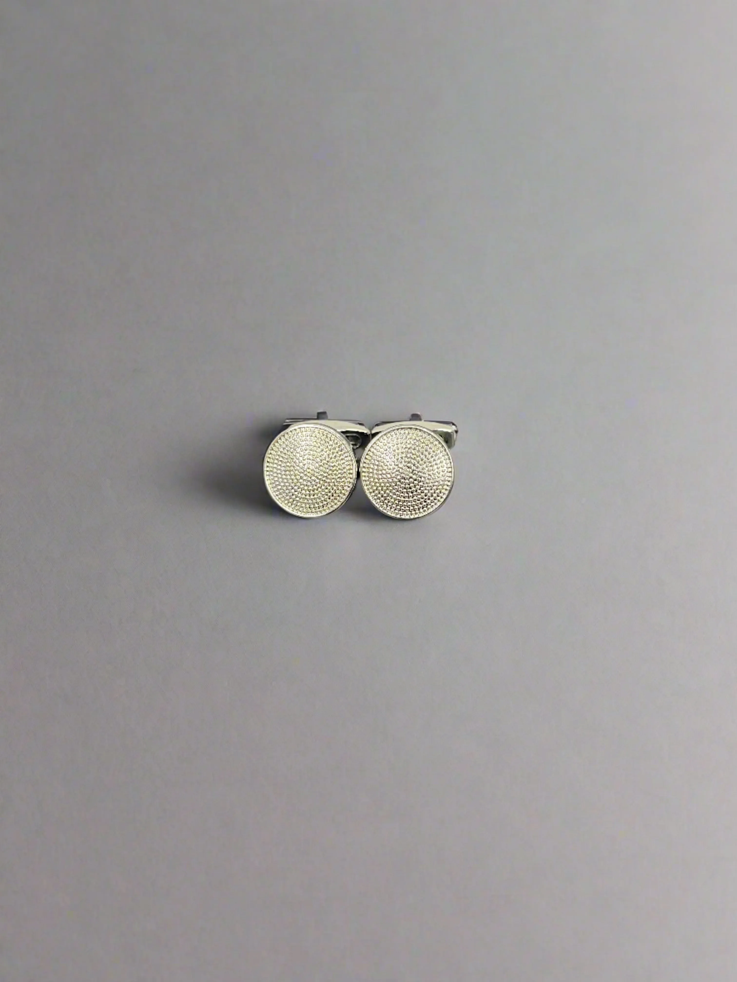 Dot Embossed Silver Cufflinks