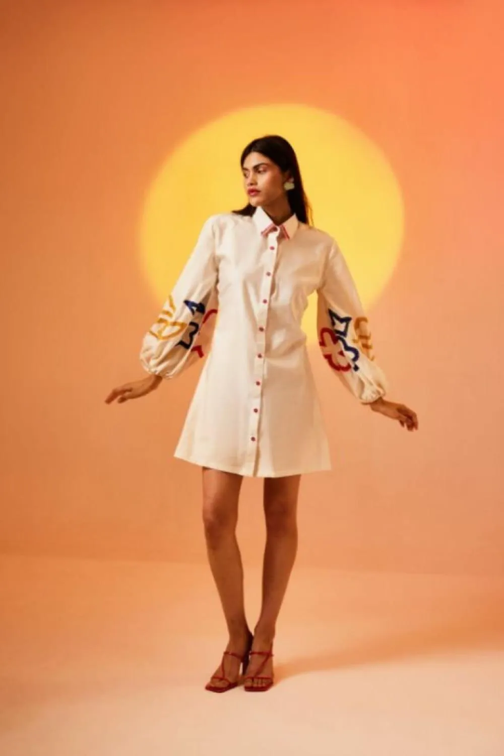 Echo white sketch dress