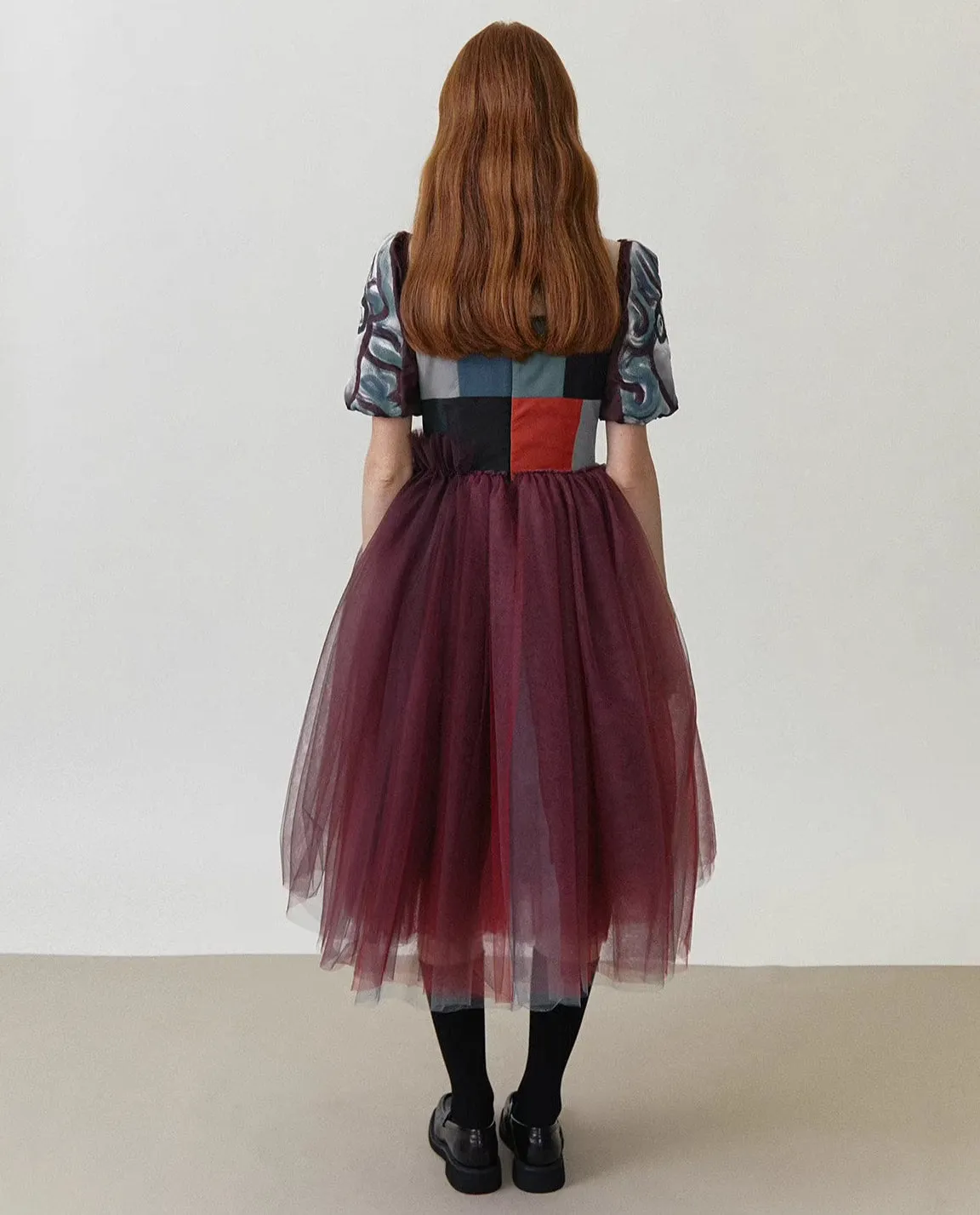 embossed embroidery stitching dress