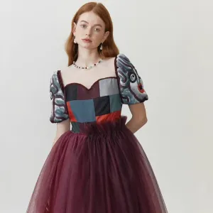 embossed embroidery stitching dress