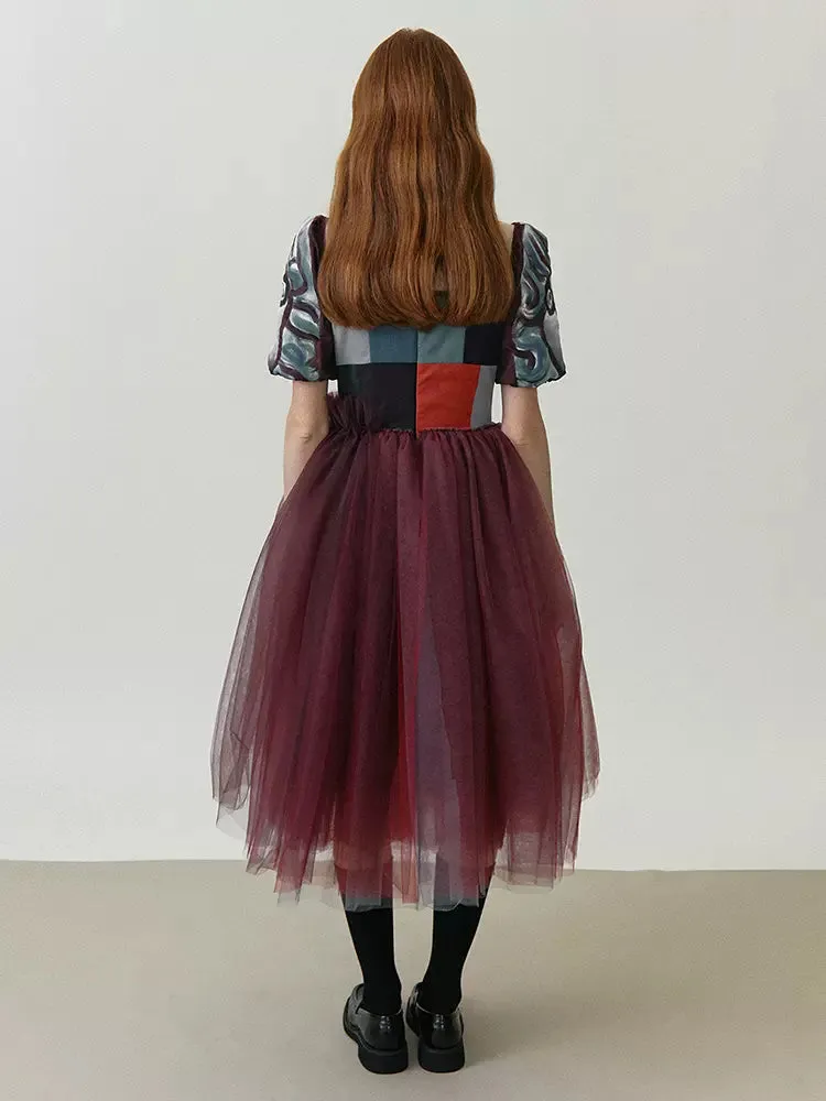 embossed embroidery stitching dress