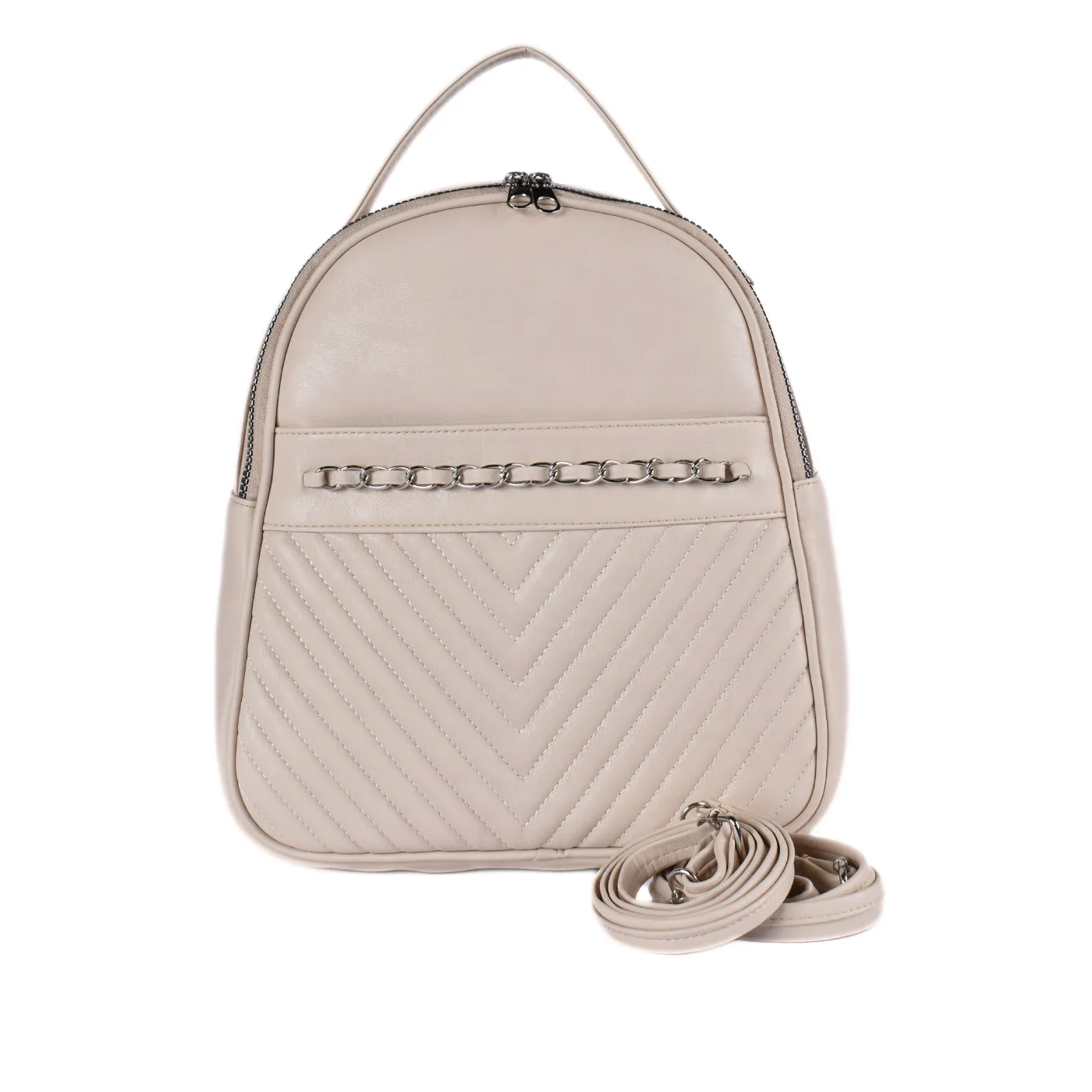 Embossed Leather Backpack Bag