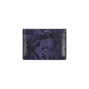 Embossed Leather Cardholder Purple Snake
