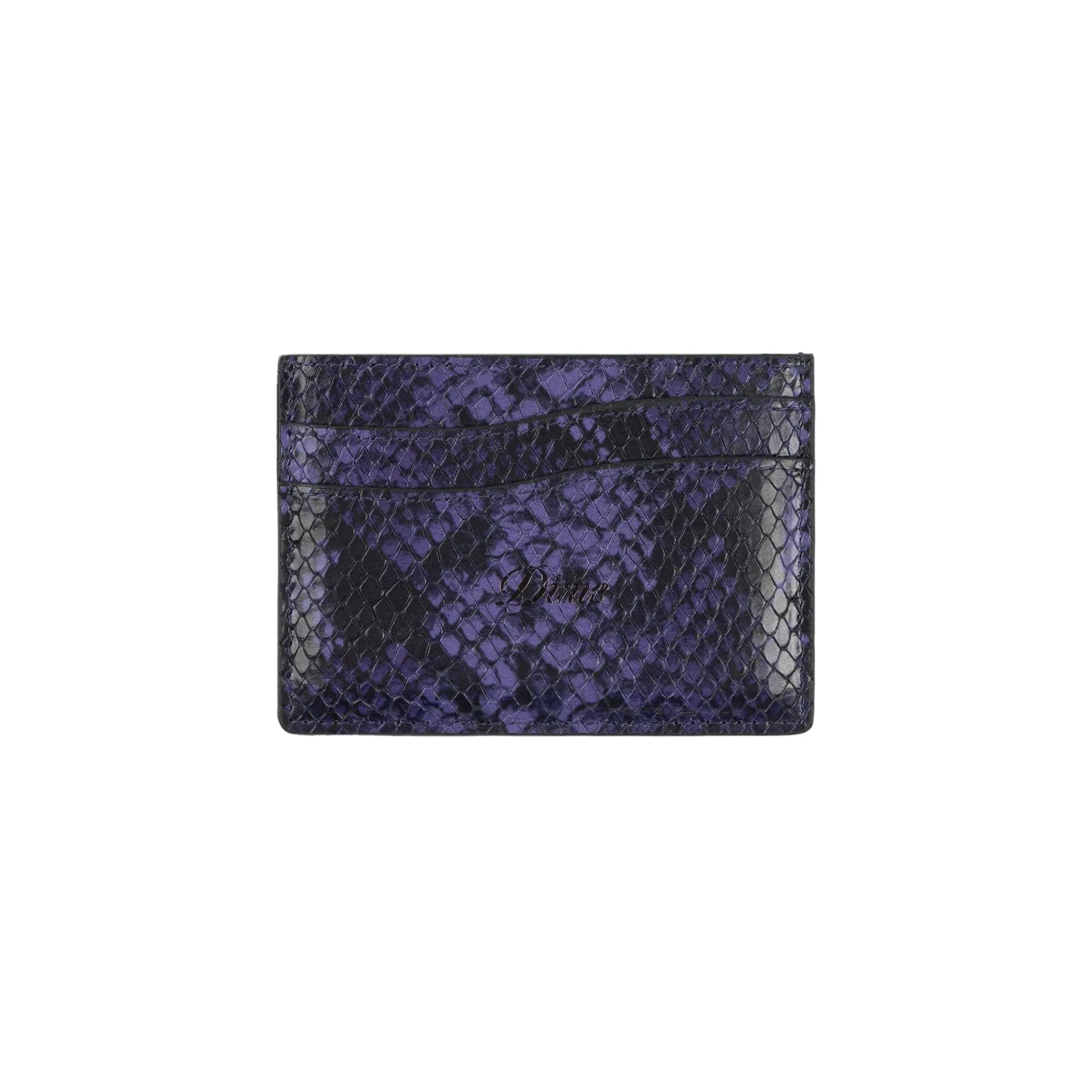 Embossed Leather Cardholder Purple Snake