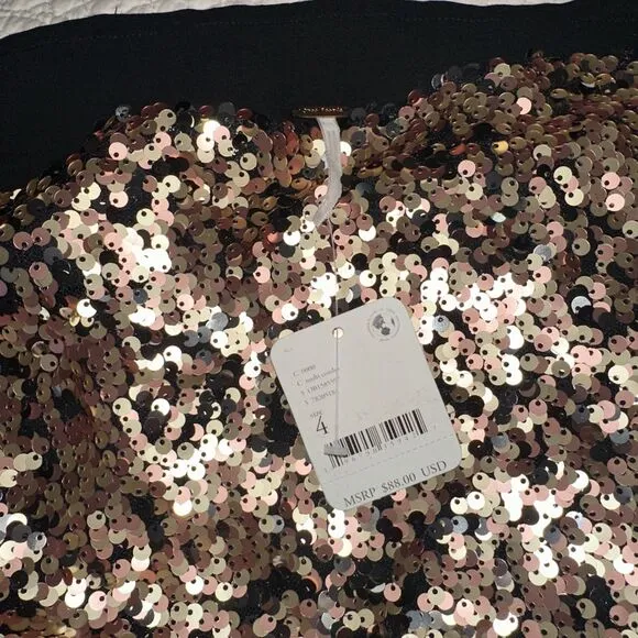 Free People Annalise Sequin Mini Skirt Multi Size 4 NWT Retail $88