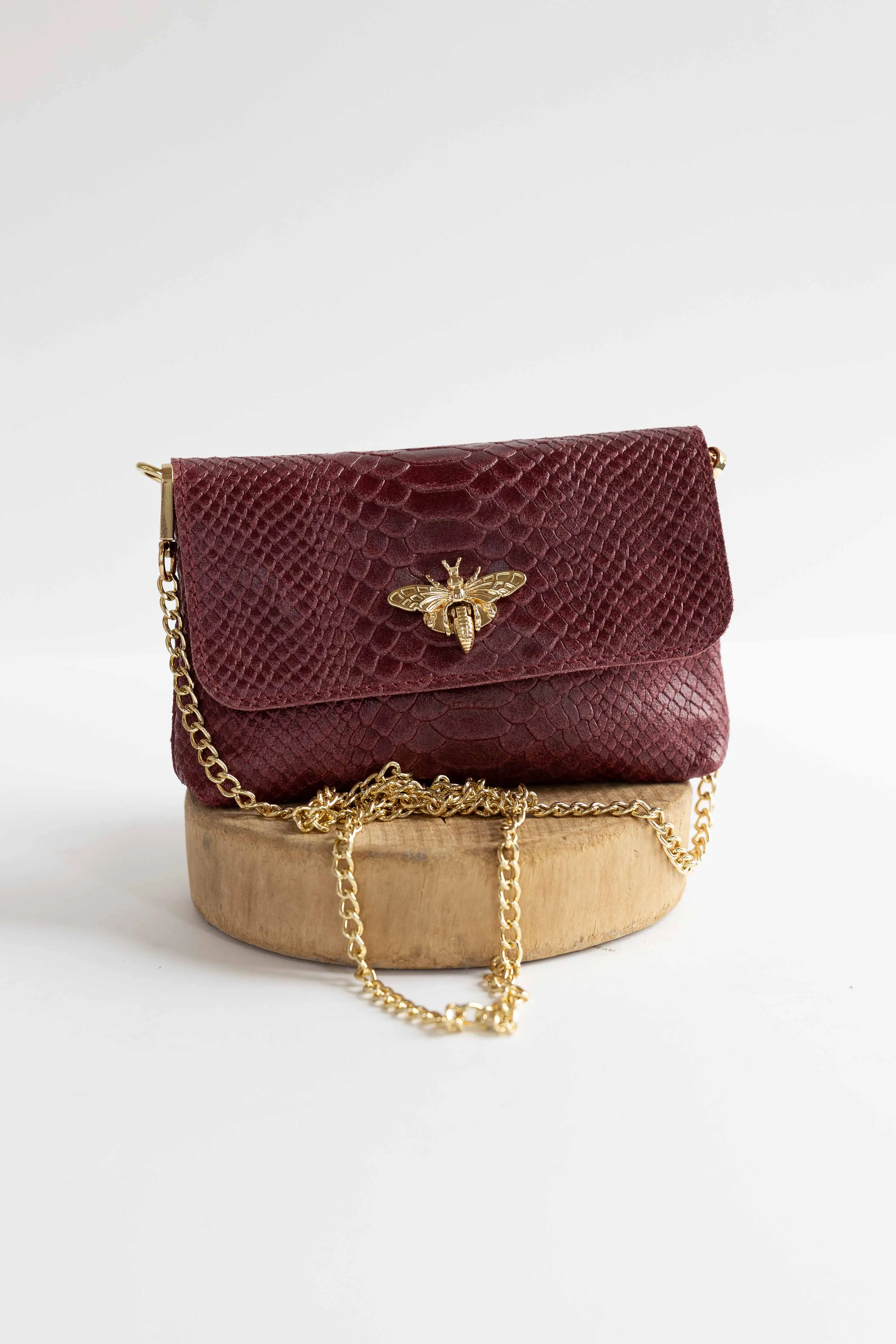 [GERMAN FUENTES] BUMBLEBEE LEATHER BAG-BURGUNDY