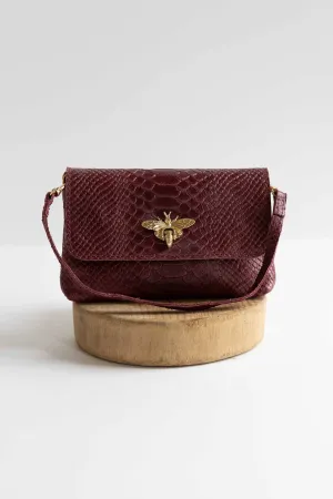 [GERMAN FUENTES] BUMBLEBEE LEATHER BAG-BURGUNDY