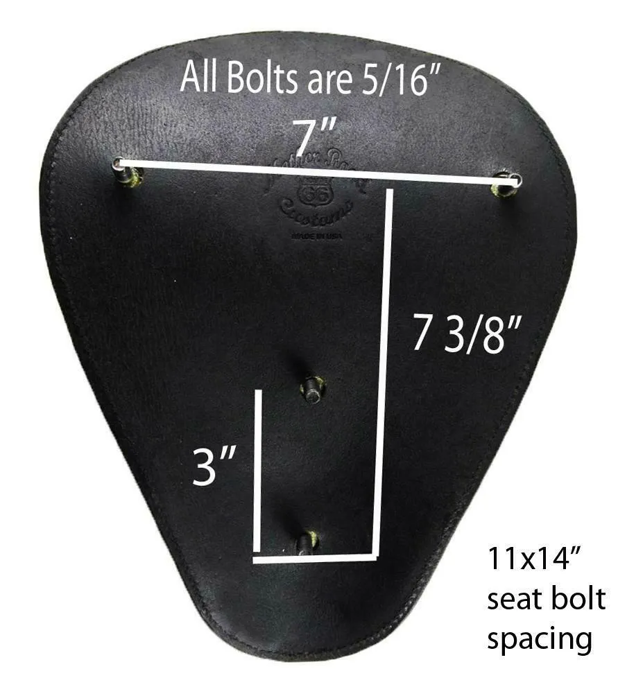 Harley Sportster Spring Seat Chopper Bobber 11x14 AntBrn Gator Snub Nose Leather
