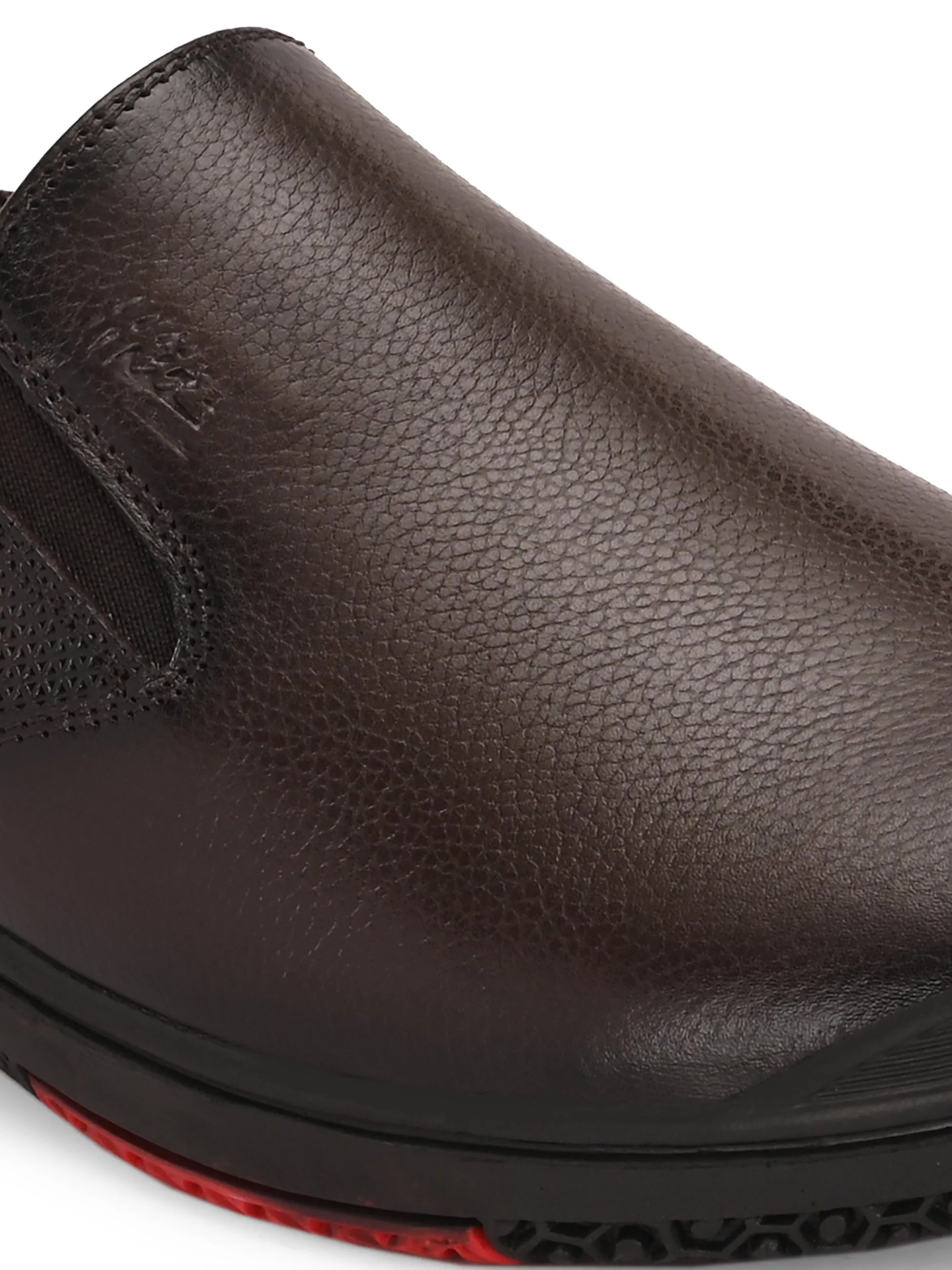 Hitz Men's Brown Leather Formal Slip On shoes