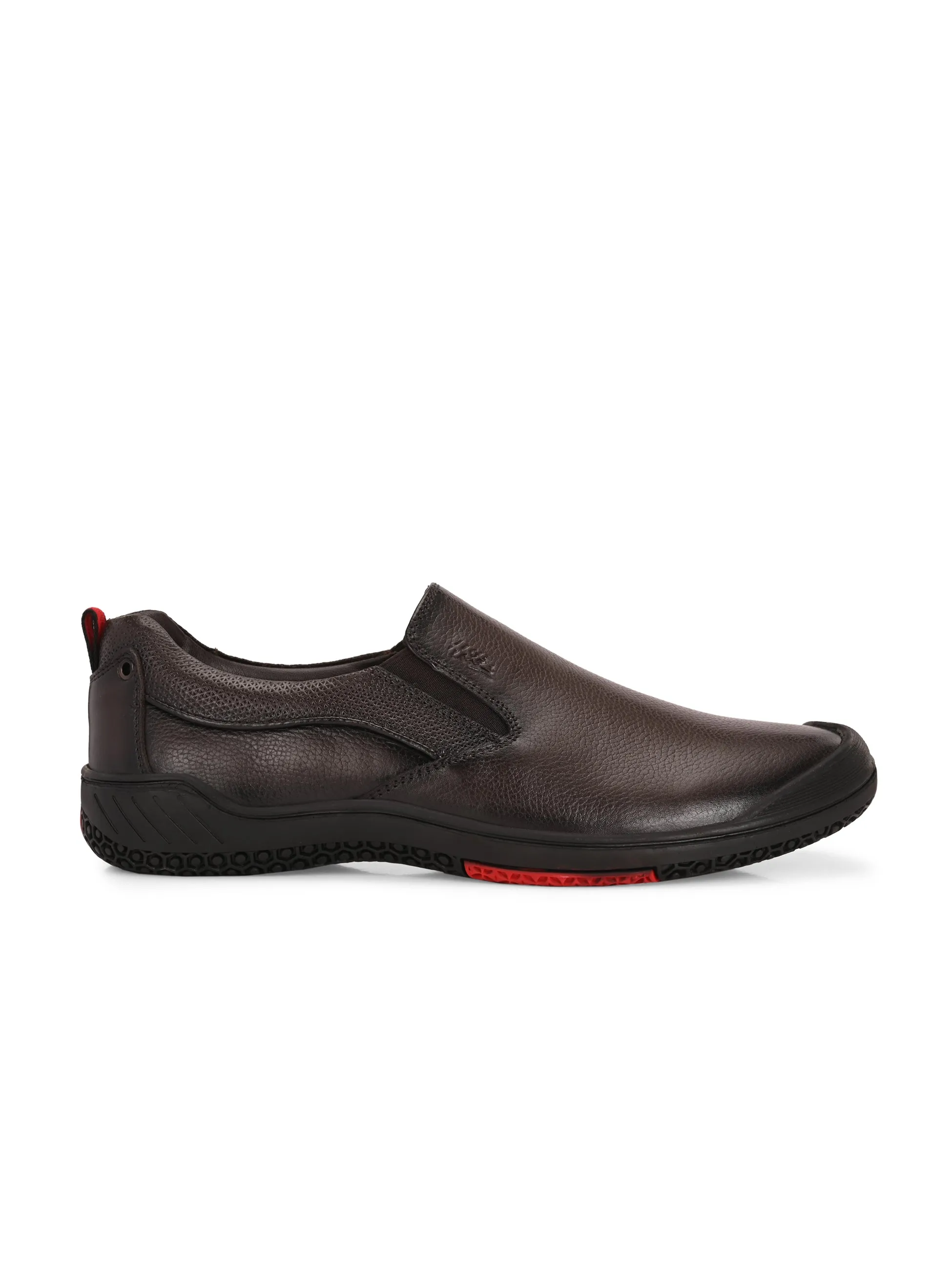 Hitz Men's Brown Leather Formal Slip On shoes