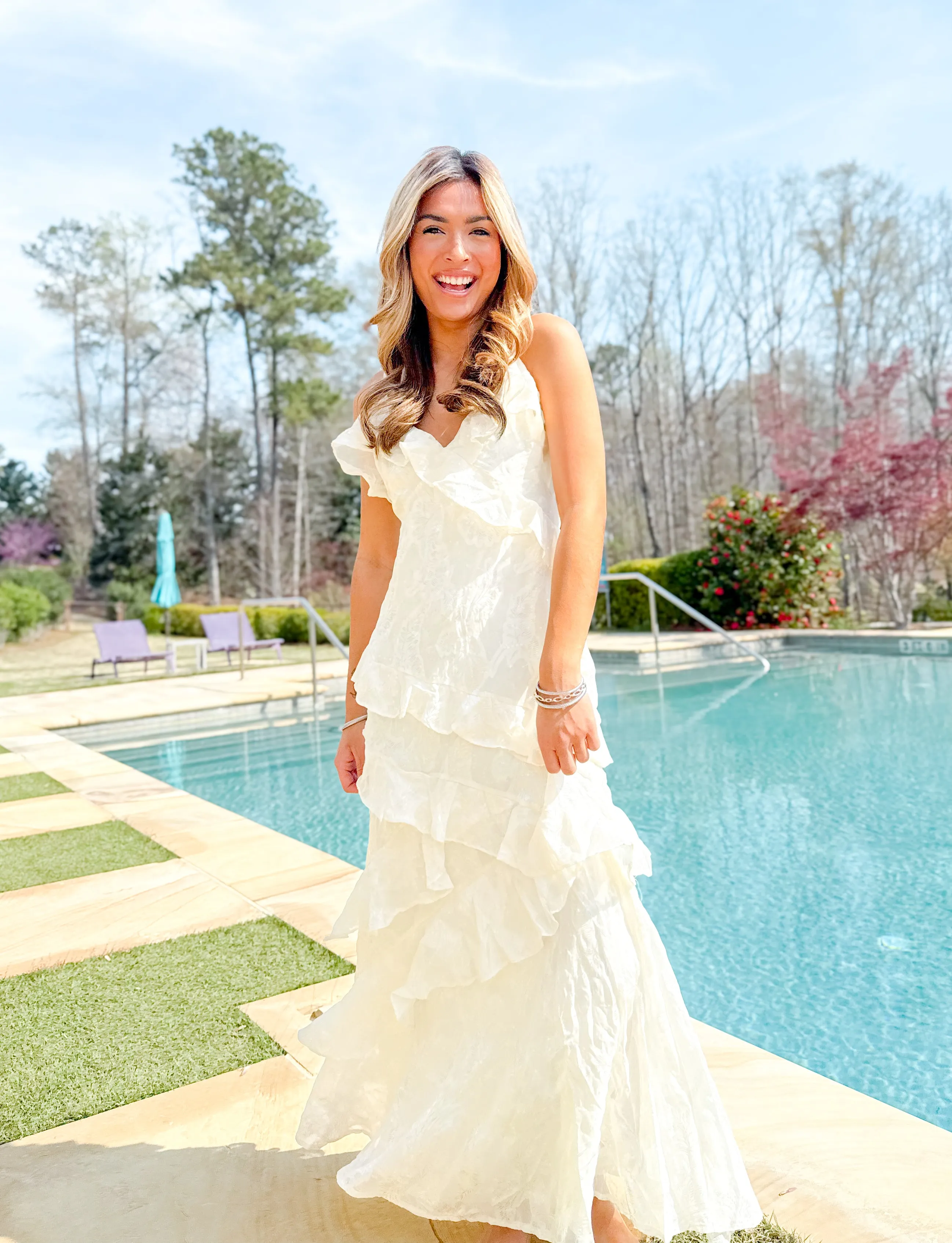 Ivory Dreams Embossed Midi Dress
