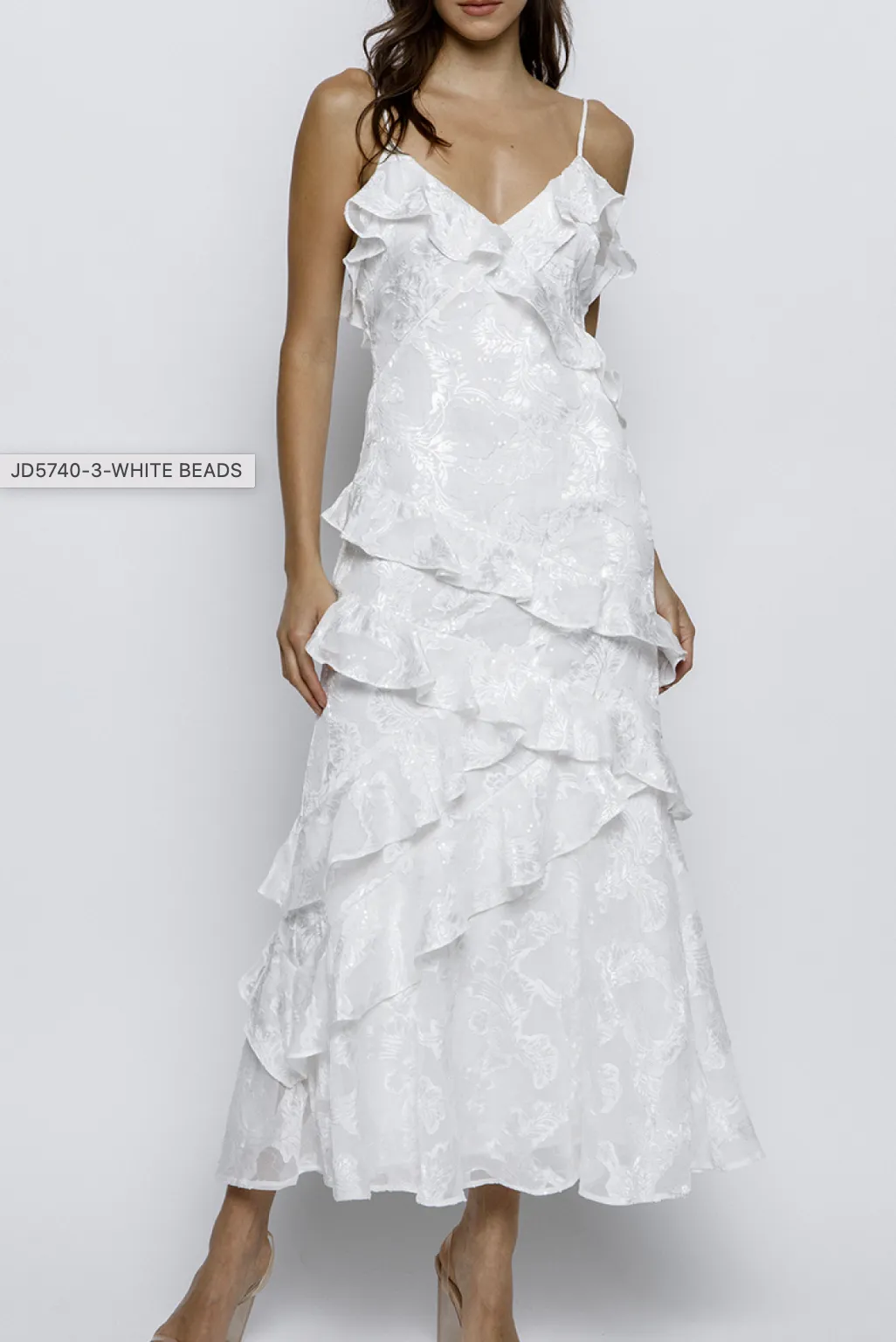 Ivory Dreams Embossed Midi Dress