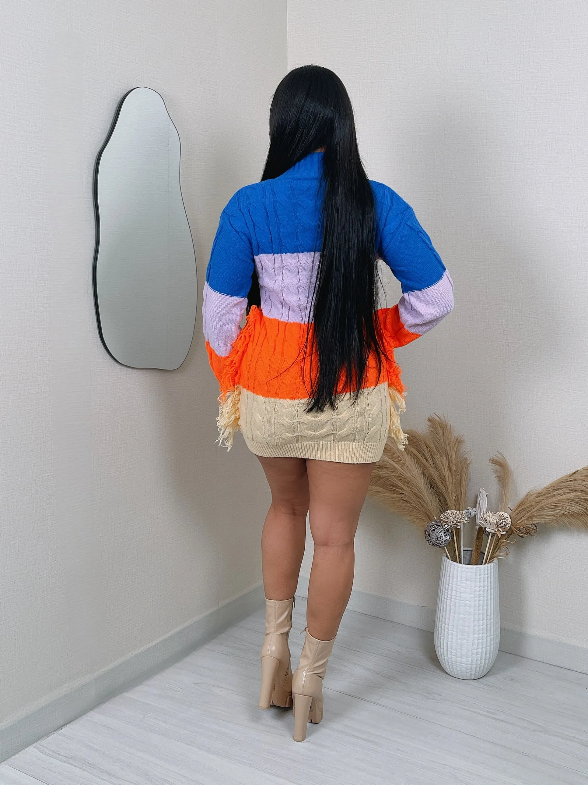 K200P - MULTI COLOR SWEATER DRESS