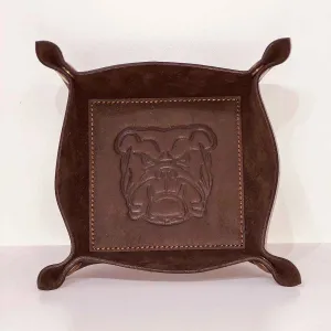 Leather Embossed Valet Tray - Bulldog