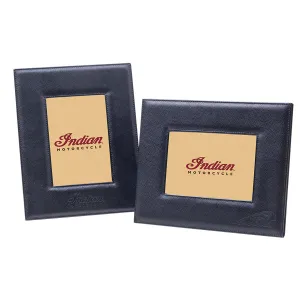 Leather Photo Frame, Black, Set of 2