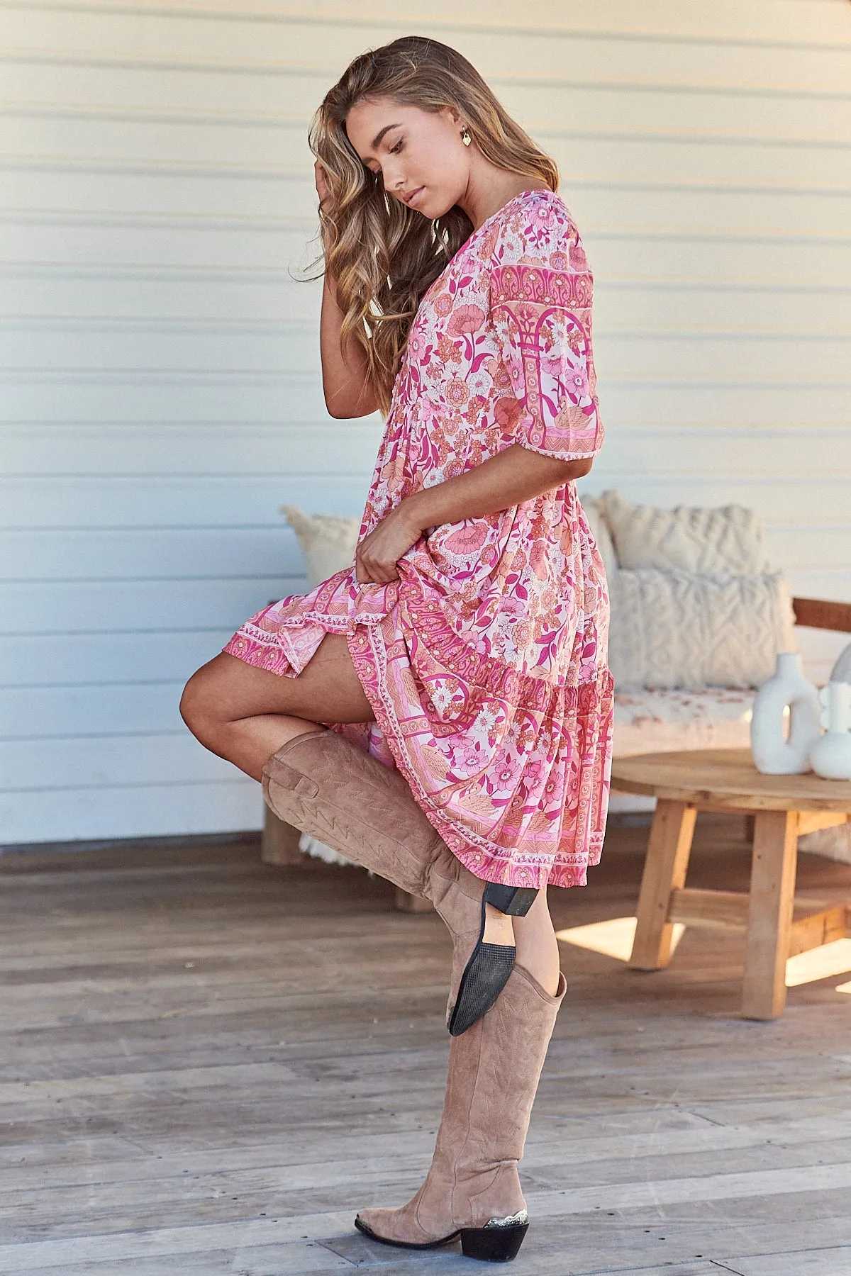 Leena Print Finch Mini Dress