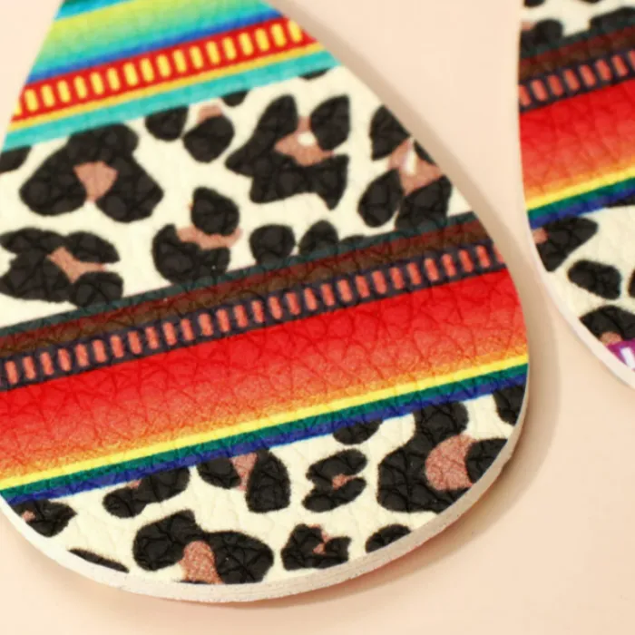 Leopard Multi Color Teardrop Earrings