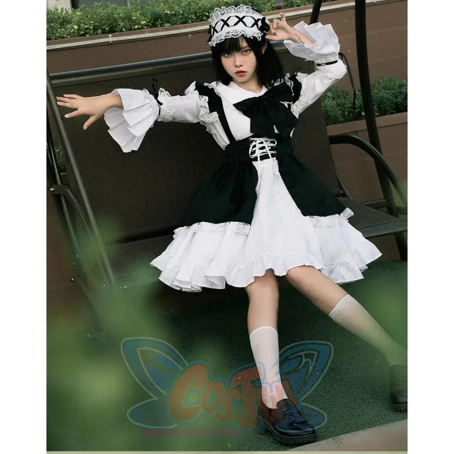 Lolita Women's Comic Cute Maid Party Cosplay Dress Set J30067