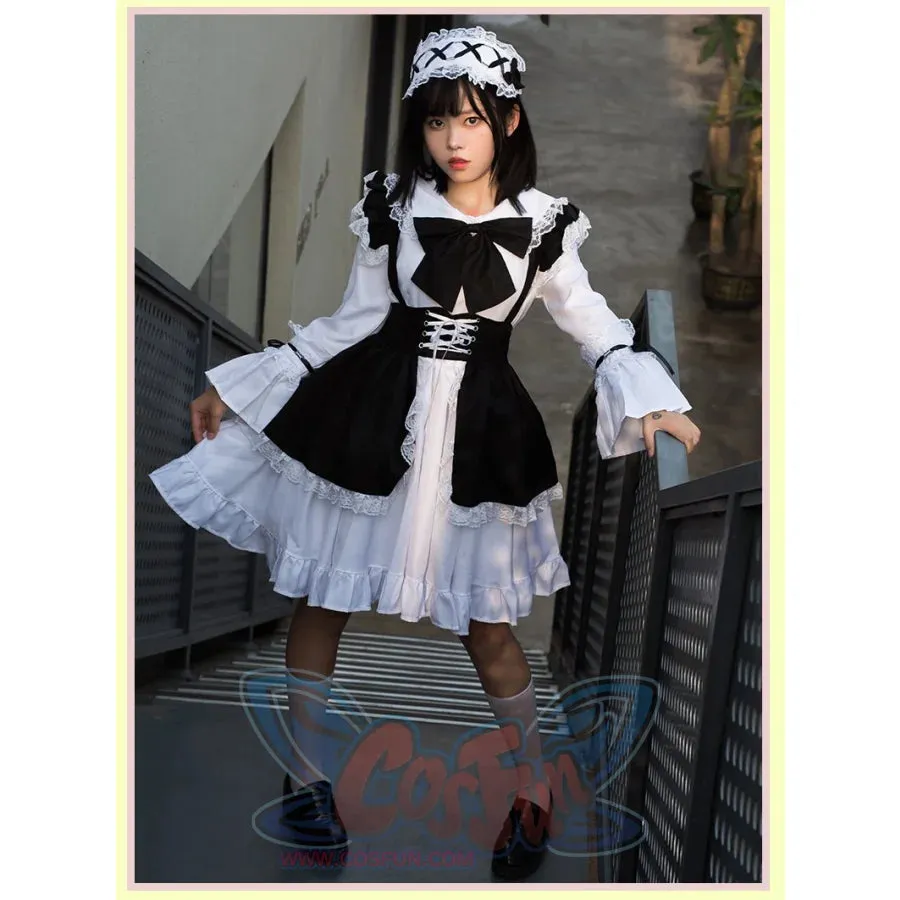 Lolita Women's Comic Cute Maid Party Cosplay Dress Set J30067