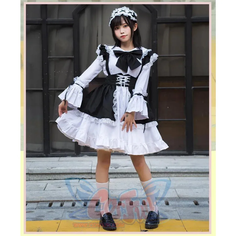 Lolita Women's Comic Cute Maid Party Cosplay Dress Set J30067