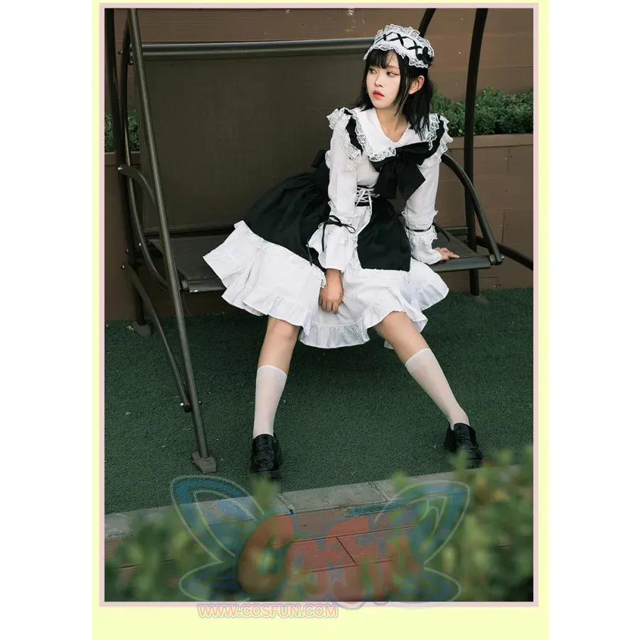Lolita Women's Comic Cute Maid Party Cosplay Dress Set J30067