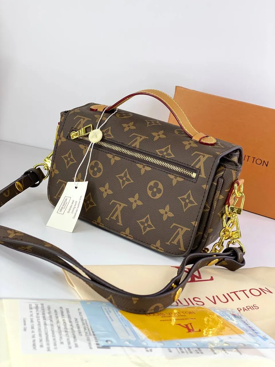 Louis Vuitton Monogram Handbag with Leather Strap