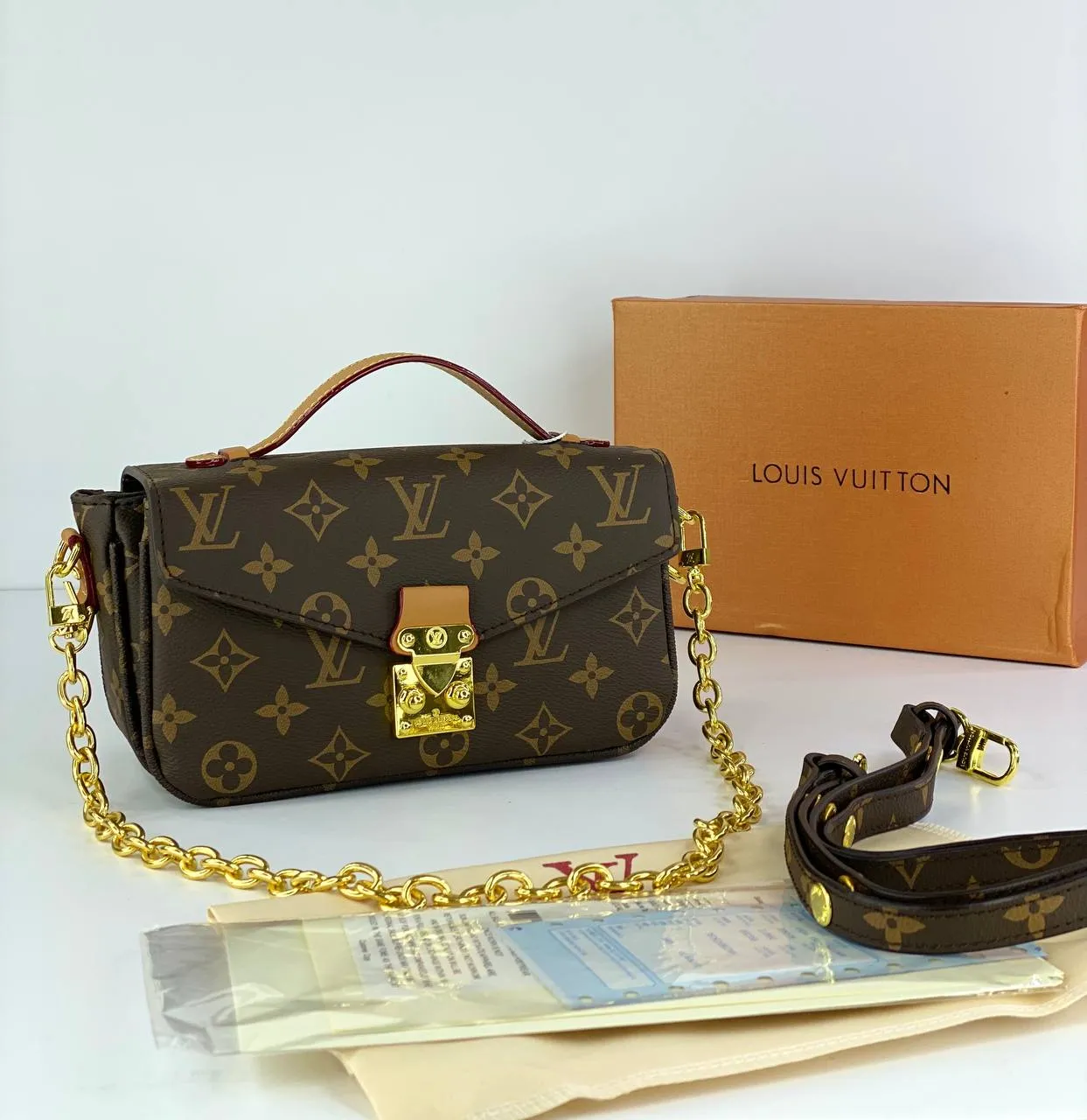 Louis Vuitton Monogram Handbag with Leather Strap