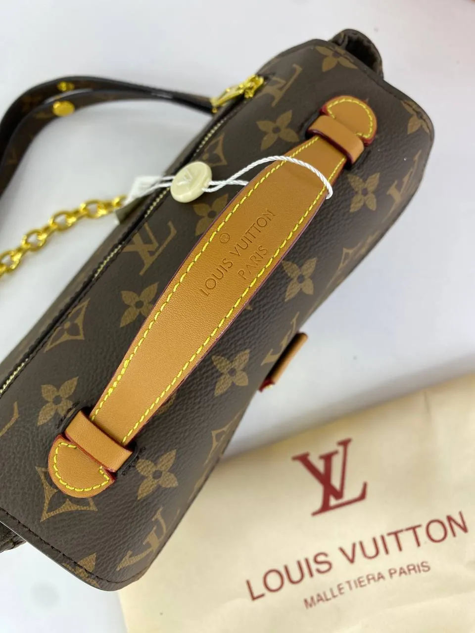 Louis Vuitton Monogram Handbag with Leather Strap