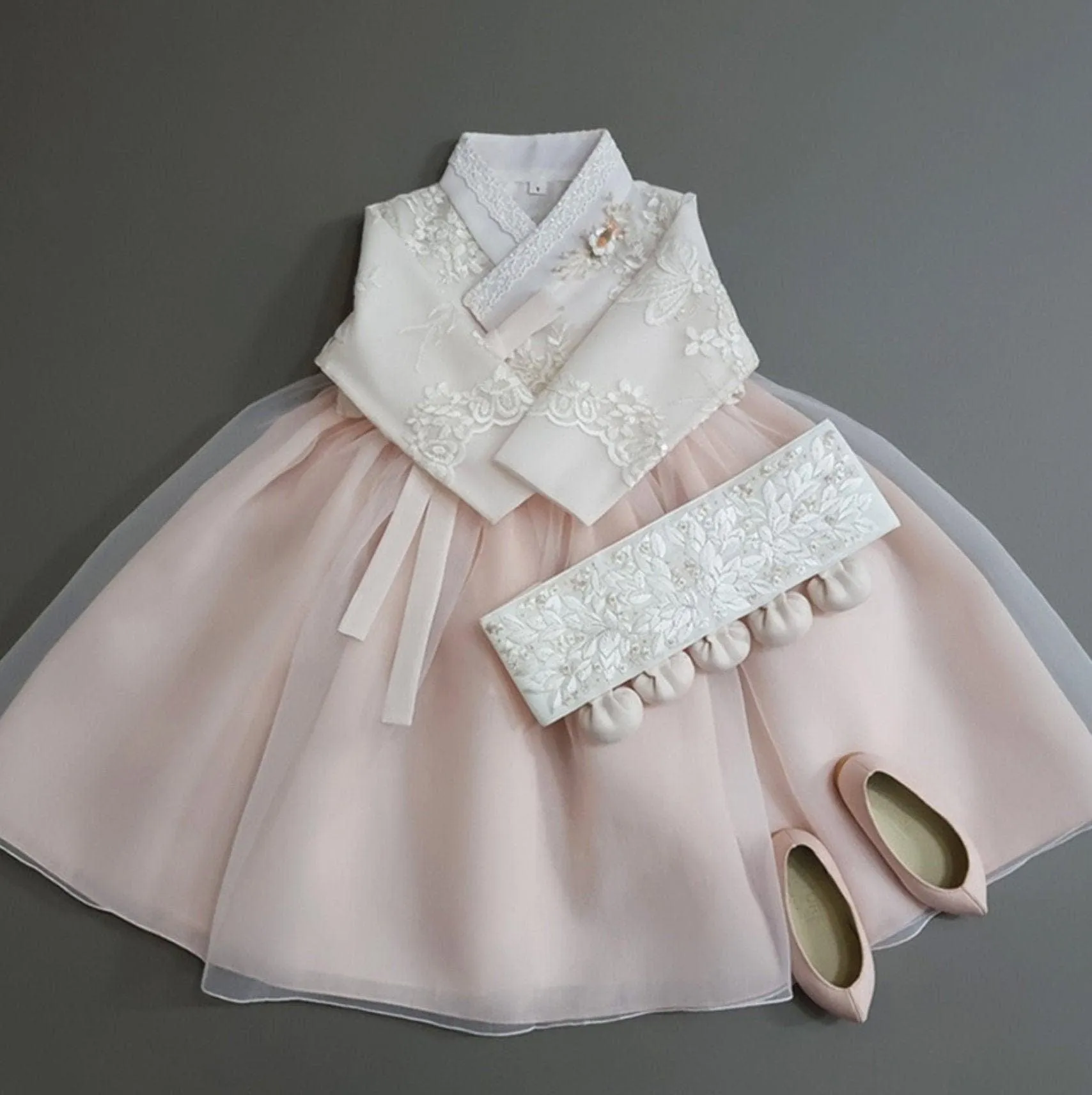 Lunar Peach Dress Girl Hanbok (1-8YR)