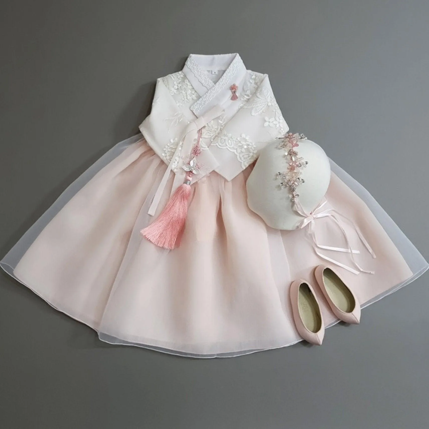 Lunar Peach Dress Girl Hanbok (1-8YR)