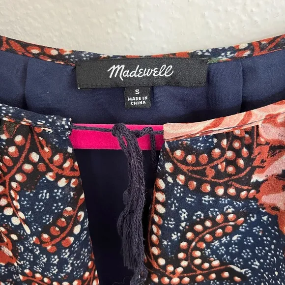 Madewell Lily Ruffle Dress in Sea Floral Multi Color Small
