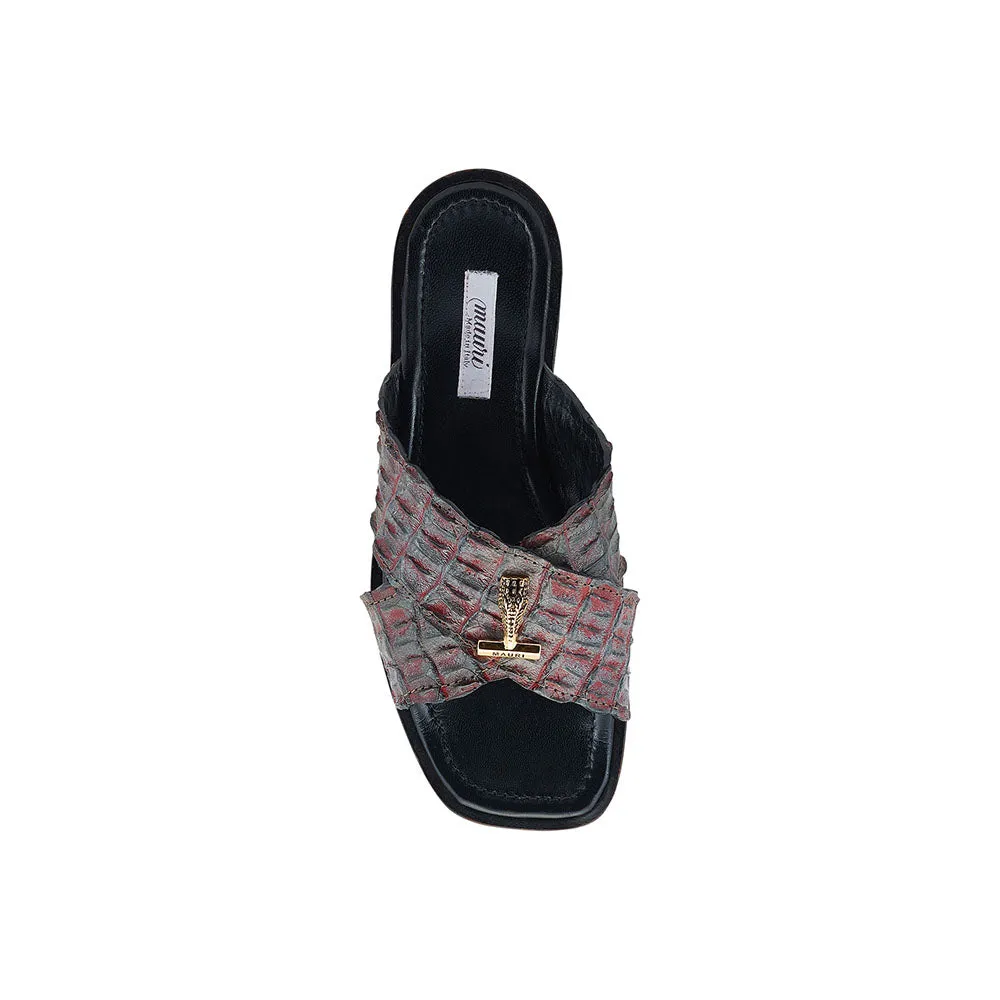 Mauri 5134 Coral Hornback Skin Sandals Hunter Green / Red