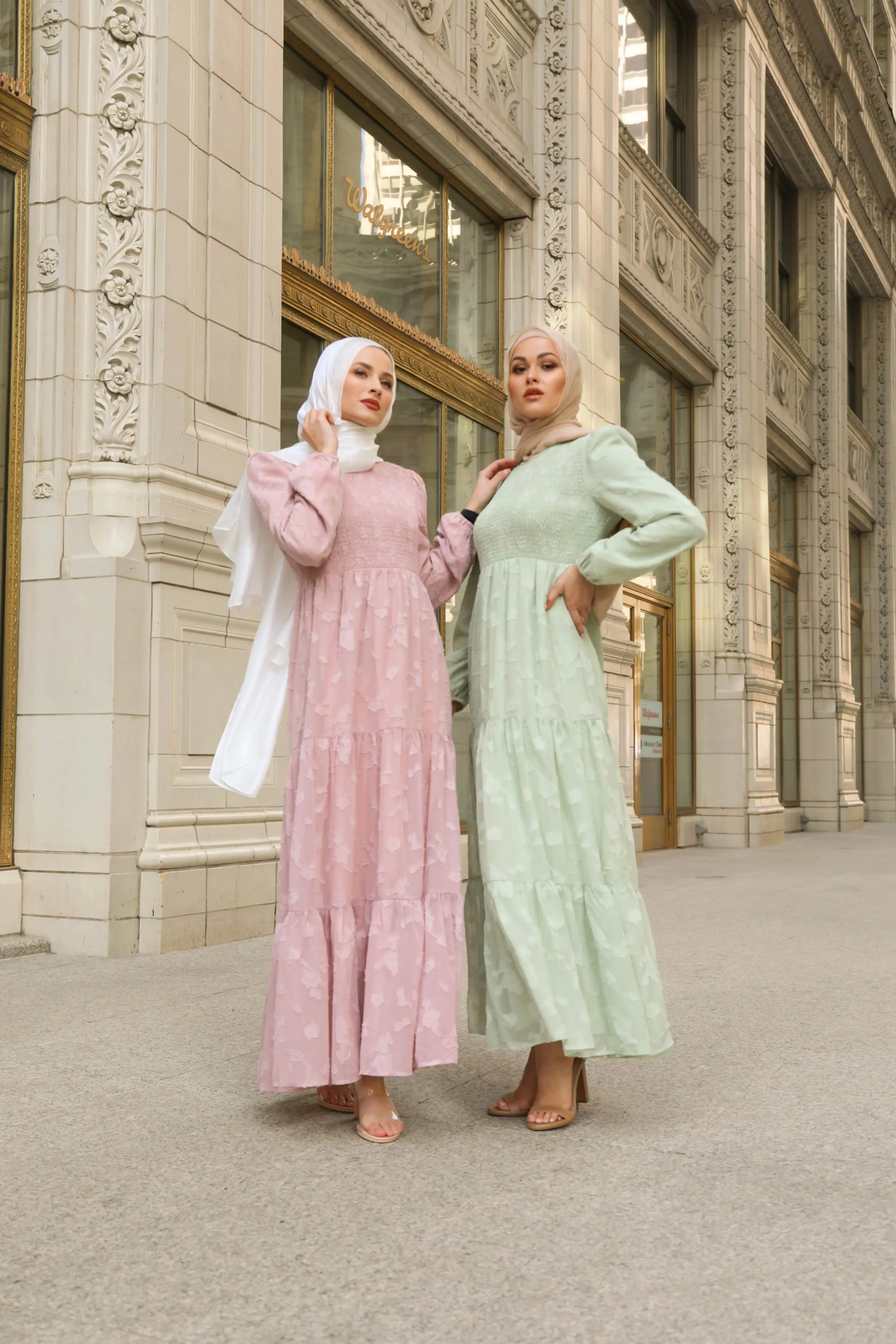 Melanie Embossed Maxi Dress - Tea Pink
